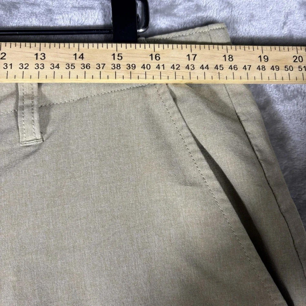 Volcom Men Shorts 36 Khaki Chino Twill Button Zipper Logo Beach Coastal Surfer‎